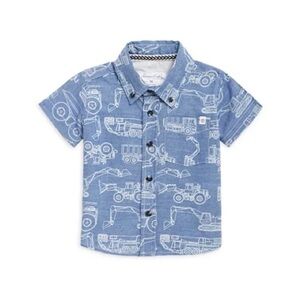 Sovereign Code Boys' Ace Vehicle Print Button Down Shirt 12 months